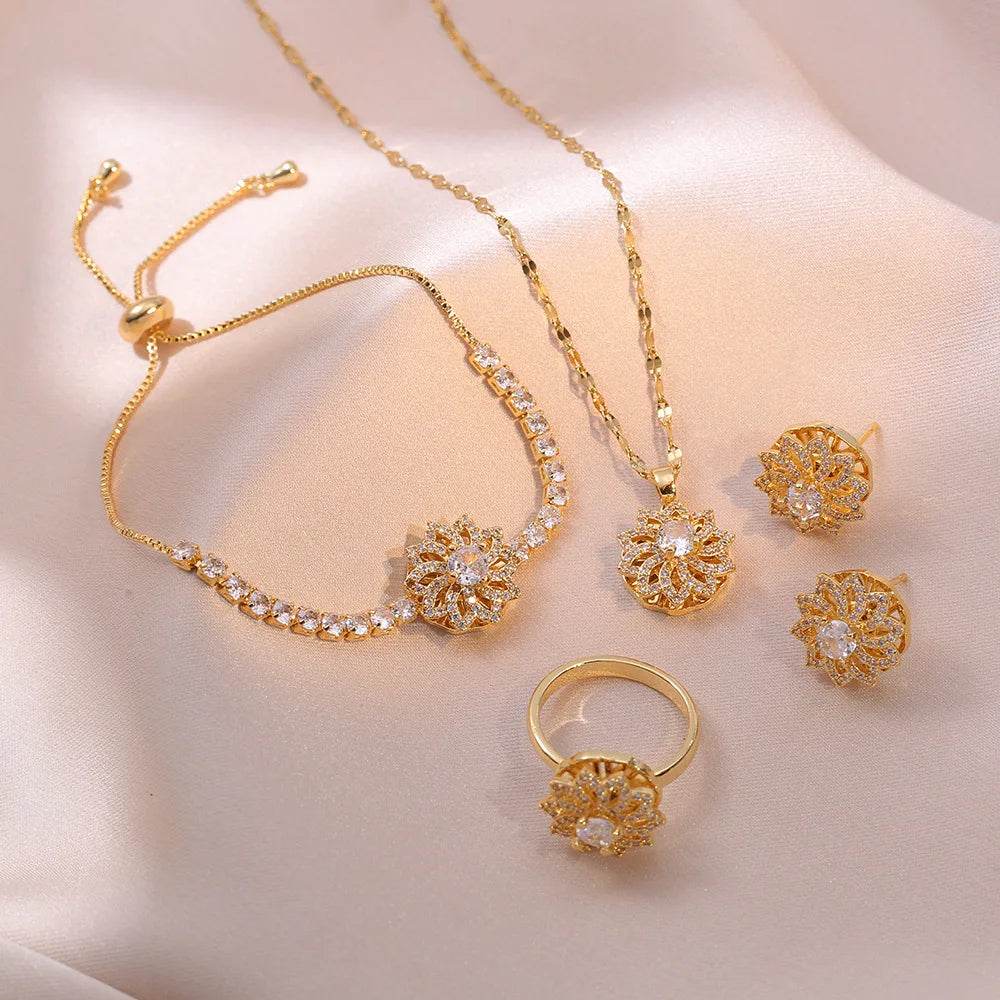 Titanium Steel Rotating Daisy Necklace – Stylish Pendant Jewelry for Women’s Daily and Party Wear CartRare