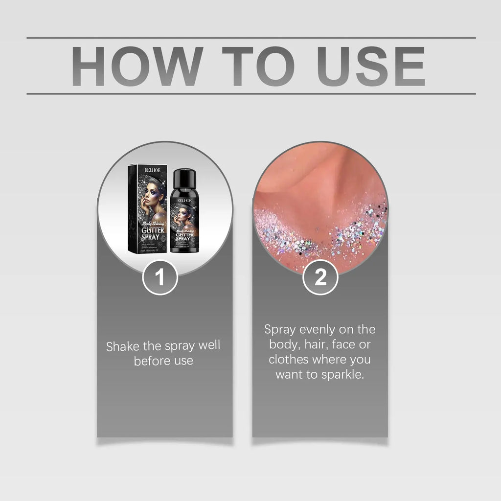 Stage Makeup Glitter Spray, Highlighter Spray Natural Stereo Long-Lasting Brightening Glitter V.I.P Digital Presence