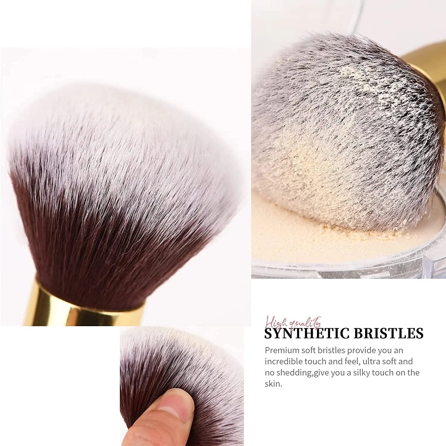 Makeup Brushes Duo End Foundation Powder Buffer and Contour Brush Synthetic Cosmetic Tools 2Pcs SnapGoShop