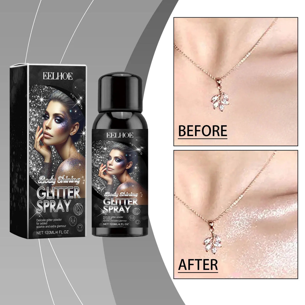 Stage Makeup Glitter Spray, Highlighter Spray Natural Stereo Long-Lasting Brightening Glitter V.I.P Digital Presence