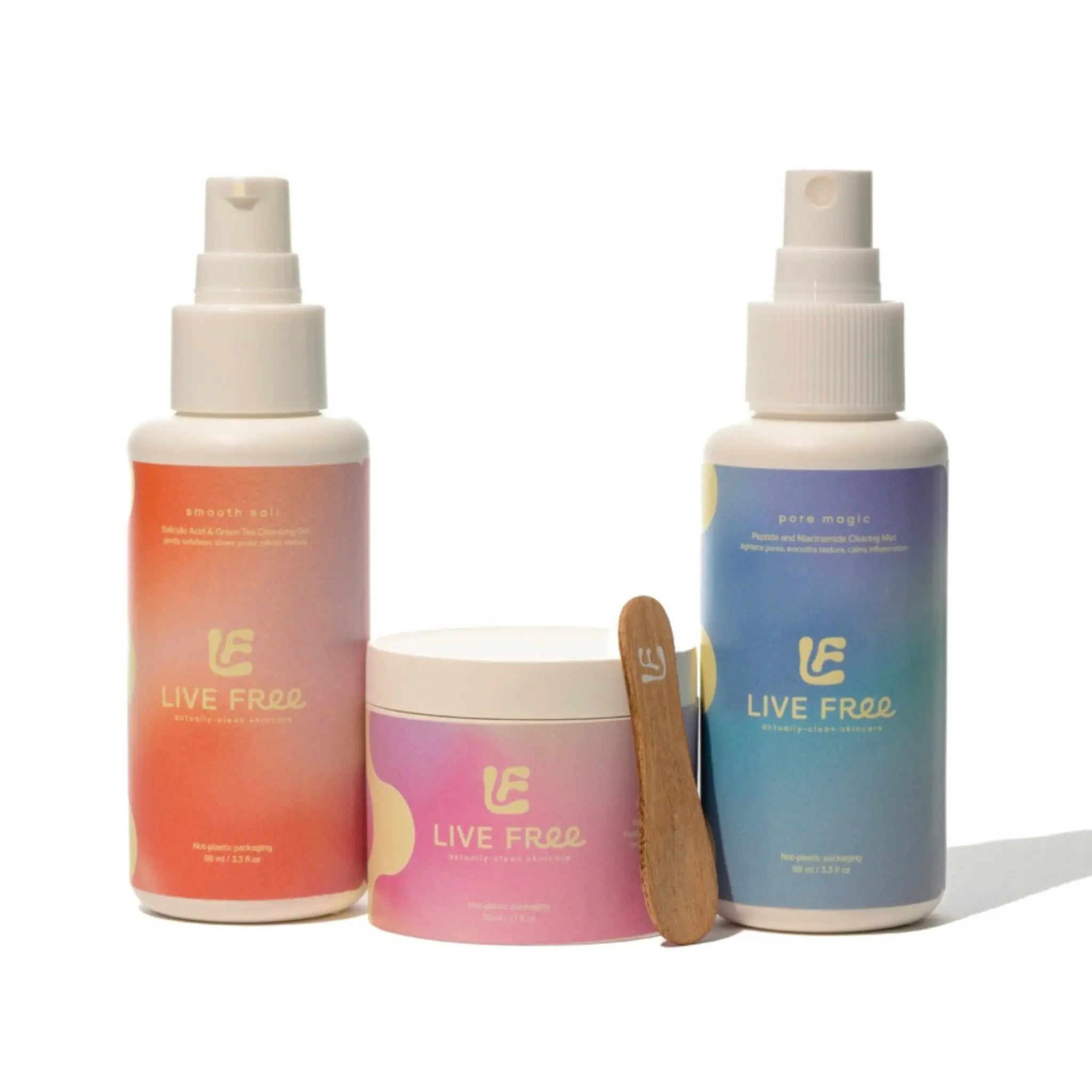 Routine Skincare Set – Cleanser, Toner & Moisturizer for Blemish-Prone & Sensitive Skin Free Living Co