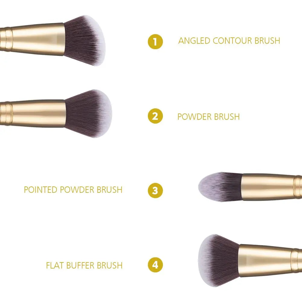 Makeup Brushes Duo End Foundation Powder Buffer and Contour Brush Synthetic Cosmetic Tools 2Pcs SnapGoShop