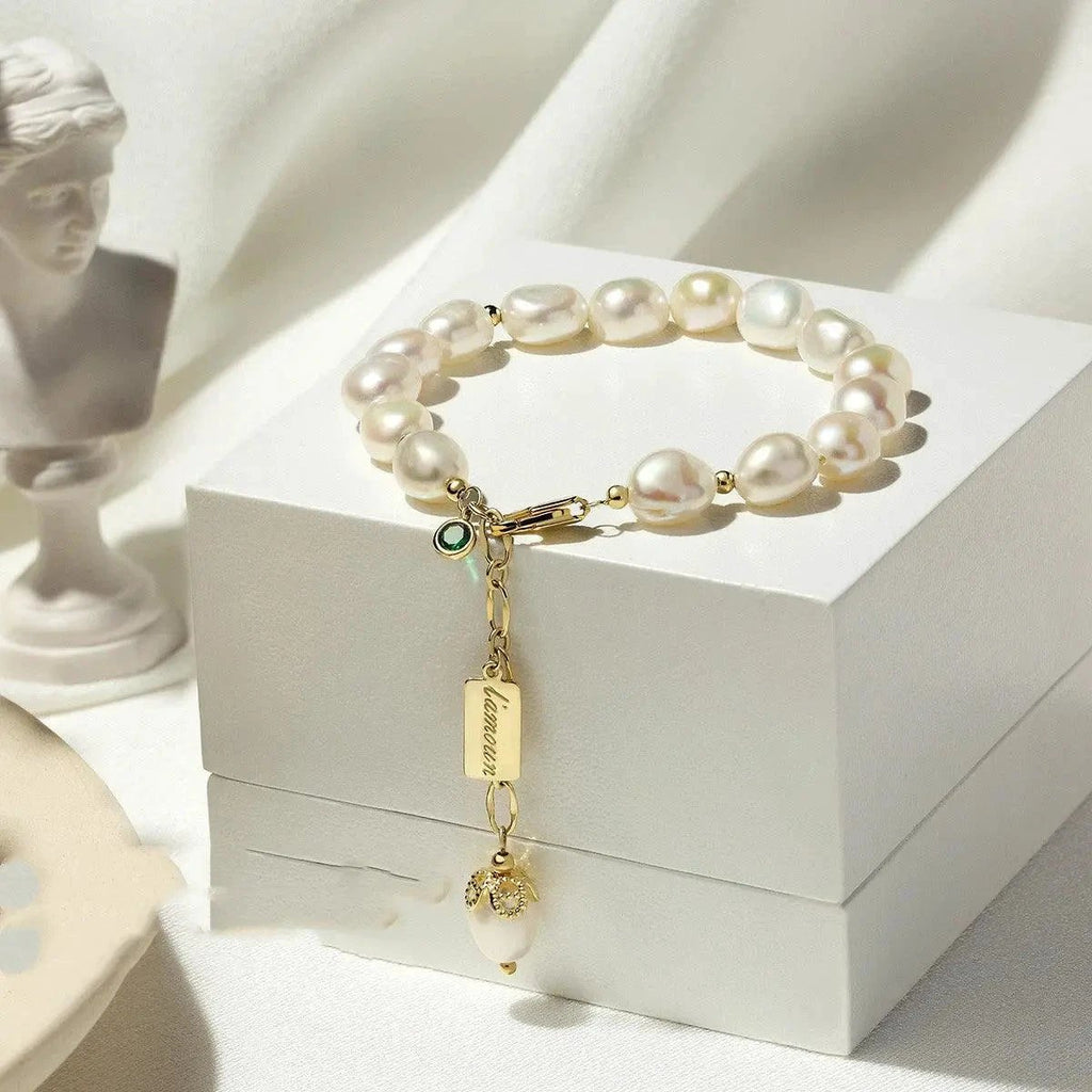 Natural Zircon Pearl Bracelet Luxury Jewelry MANDOTOS