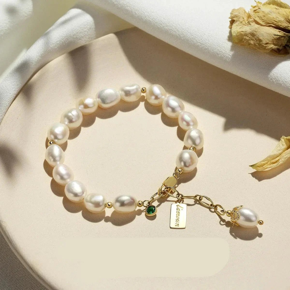 Natural Zircon Pearl Bracelet Luxury Jewelry MANDOTOS