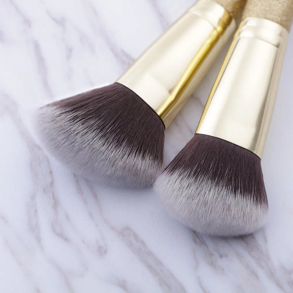 Makeup Brushes Duo End Foundation Powder Buffer and Contour Brush Synthetic Cosmetic Tools 2Pcs SnapGoShop
