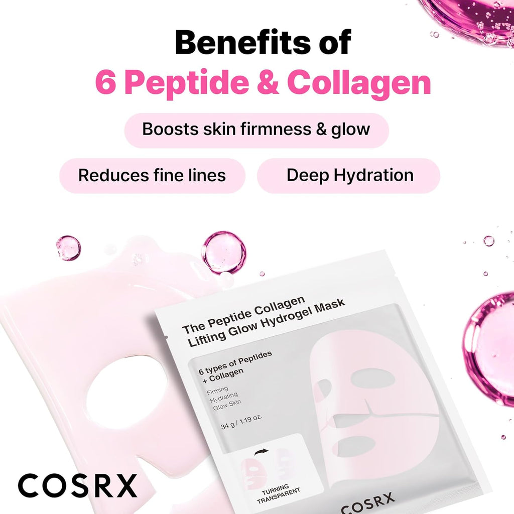 Cosrx The Peptide Collagen Lifting Glow Hydrogel Mask AsiaBeautyMall