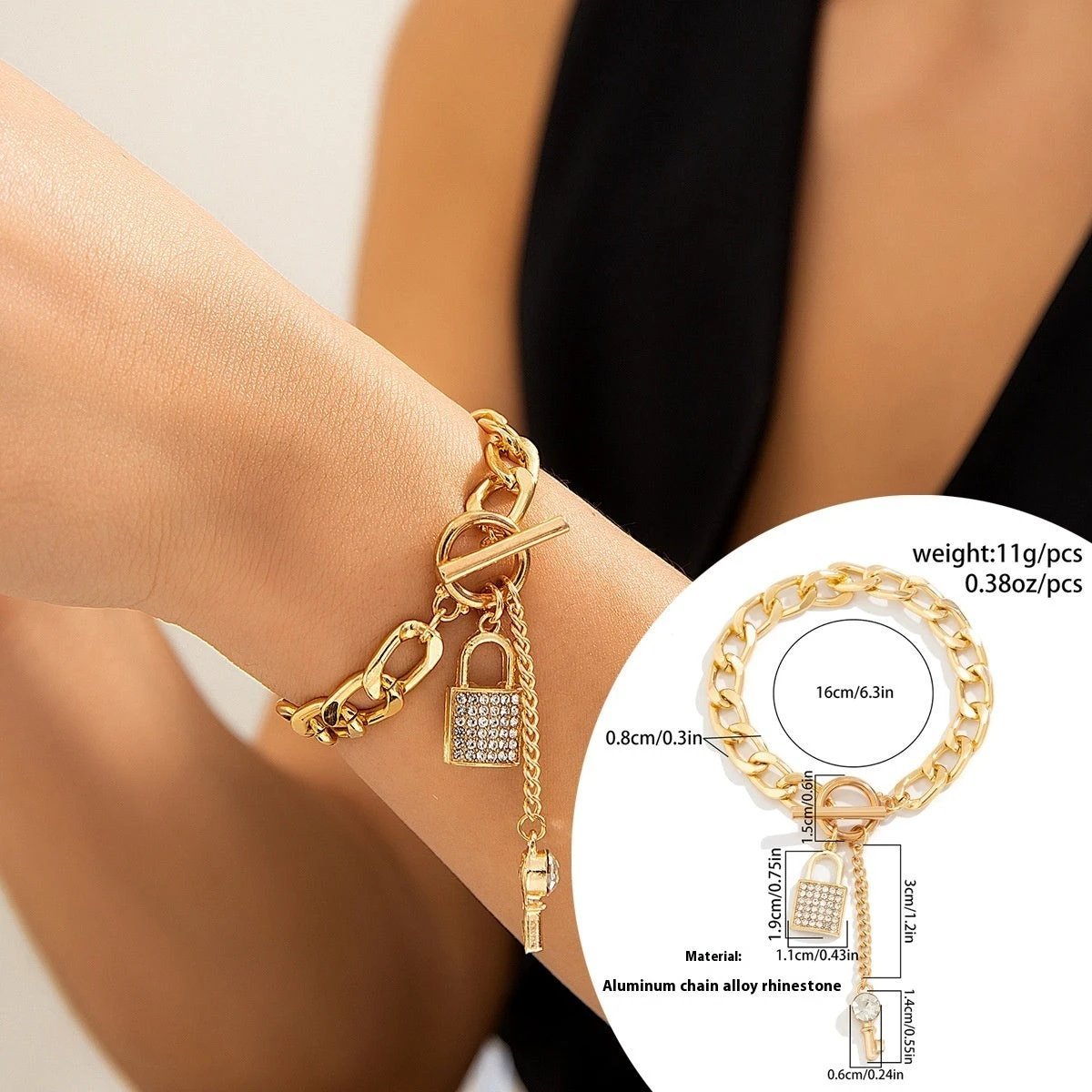 Thick Chain Lock and Key Pendant Necklace - Trendy Fashion Jewelry MANDOTOS
