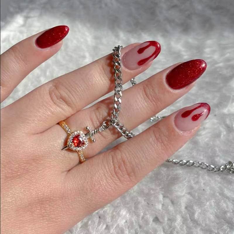 Heart Ring and Sword Necklace Set – Stainless Steel Couple Jewelry Gift CartRare