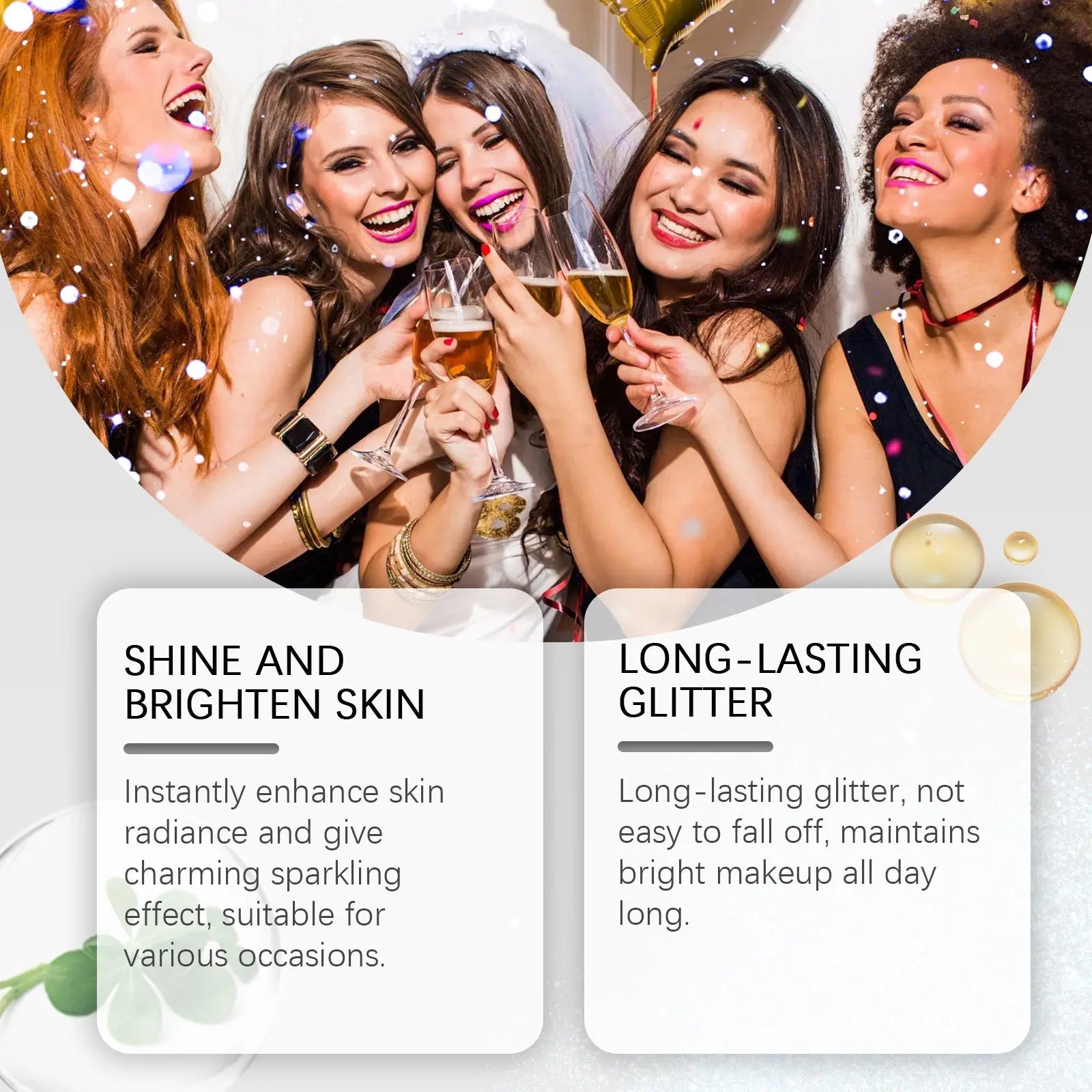 Stage Makeup Glitter Spray, Highlighter Spray Natural Stereo Long-Lasting Brightening Glitter V.I.P Digital Presence