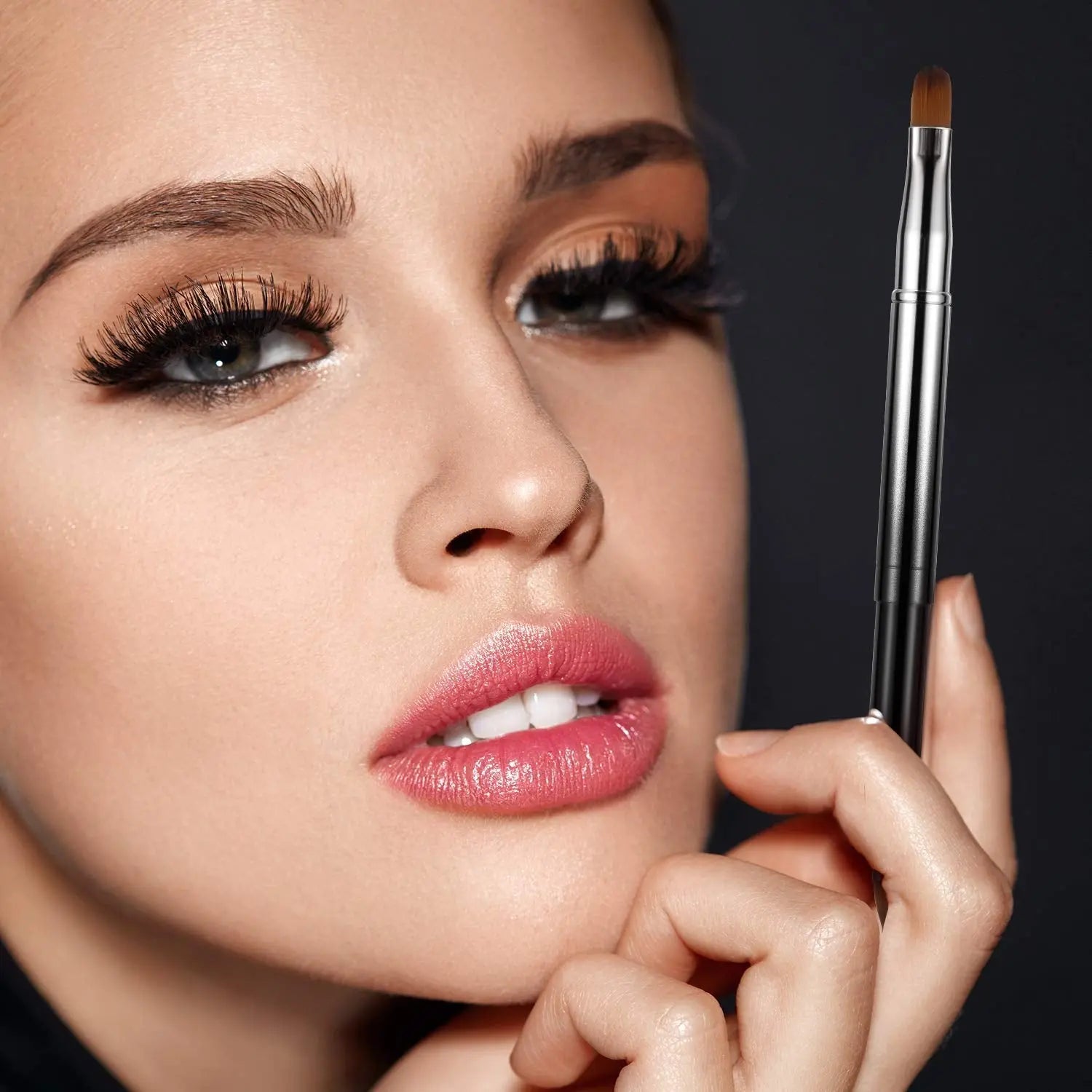 3 Pieces Lip Brush Retractable Lipstick Liner Brush Lipstick Dual-Ended Foundation Makeup Brush with Cap Travel Applicators SnapGoShop