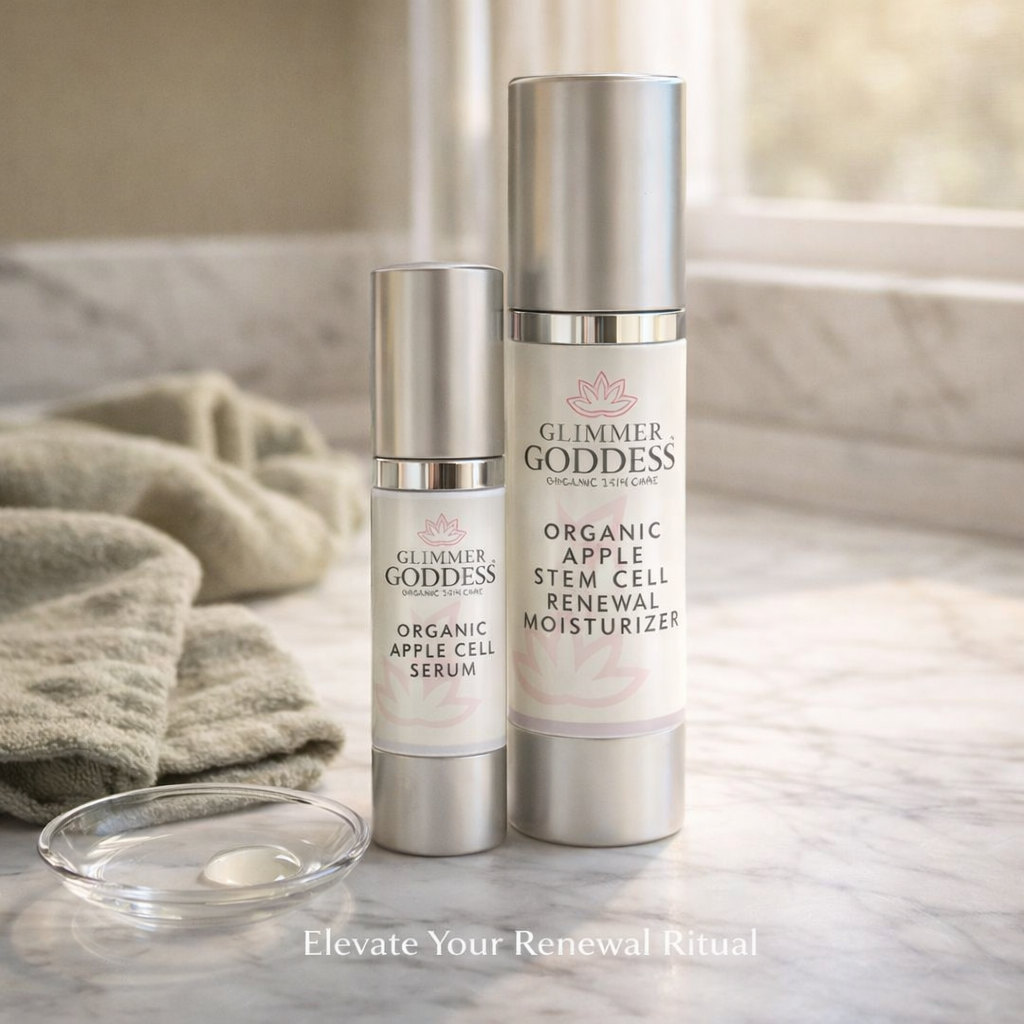 Cellular Renewal Duo – Apple Stem Cell Serum + Moisturizer Glimmer Goddess® Organic Skin Care