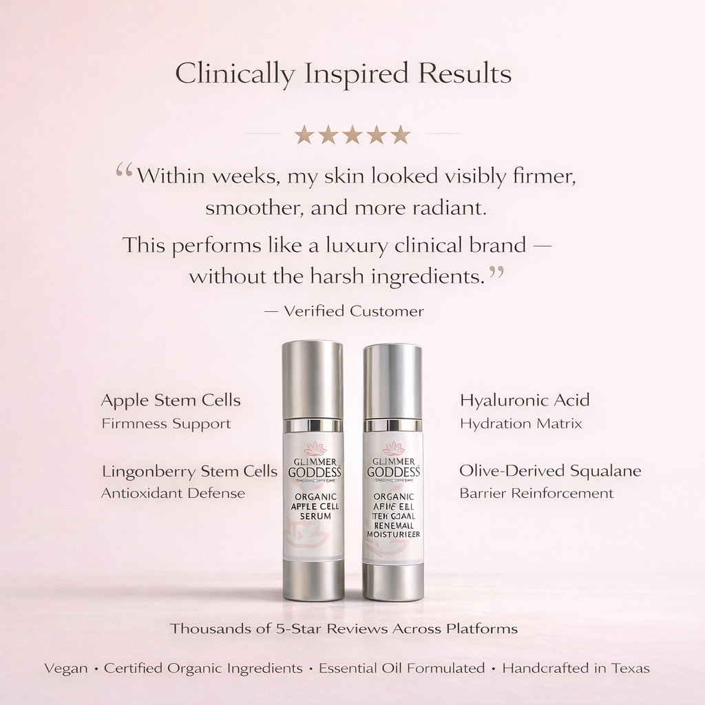 Cellular Renewal Duo – Apple Stem Cell Serum + Moisturizer Glimmer Goddess® Organic Skin Care