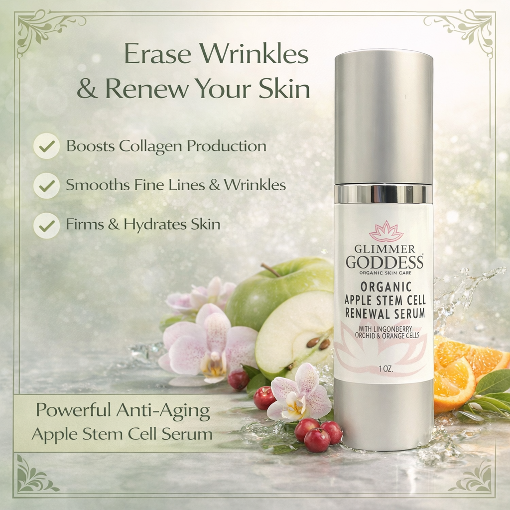 Organic Apple Stem Cell Anti-Aging Serum Glimmer Goddess® Organic Skin Care