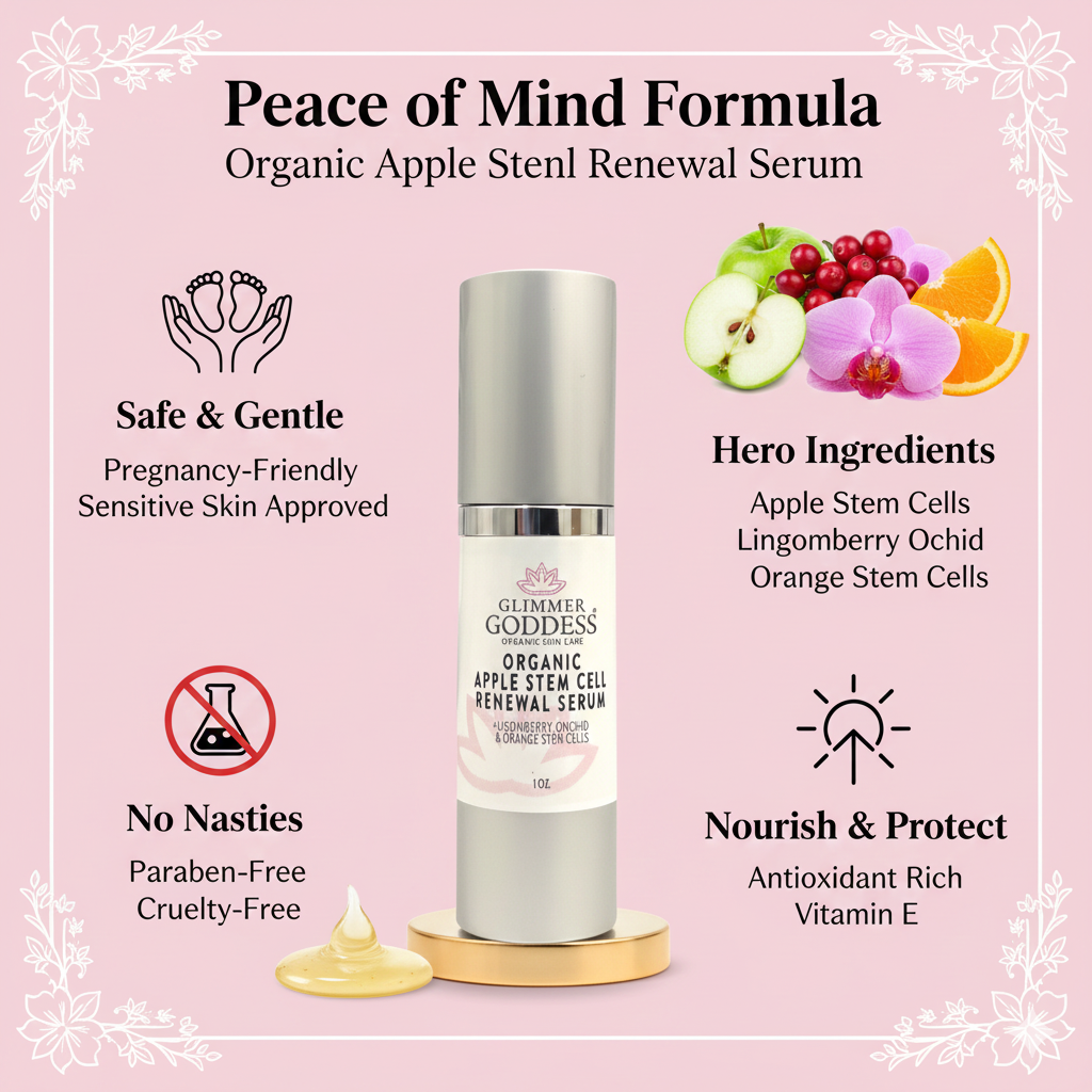 Organic Apple Stem Cell Anti-Aging Serum Glimmer Goddess® Organic Skin Care