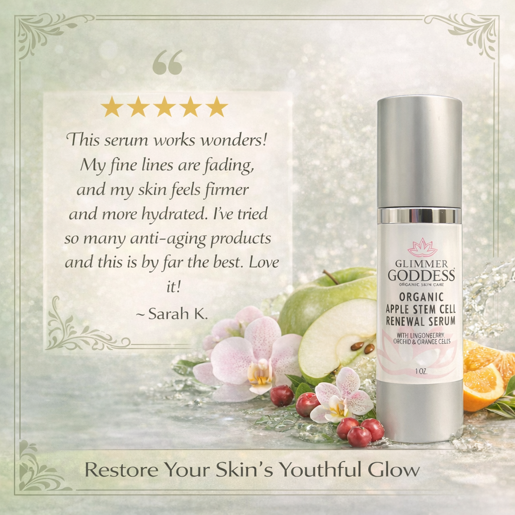 Organic Apple Stem Cell Anti-Aging Serum Glimmer Goddess® Organic Skin Care