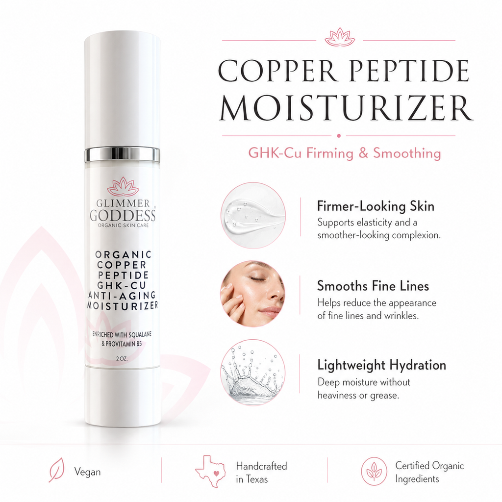 Organic Copper Peptide Moisturizer – Firming & Smoothing Glimmer Goddess® Organic Skin Care