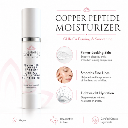 Organic Copper Peptide Moisturizer – Firming & Smoothing Glimmer Goddess® Organic Skin Care