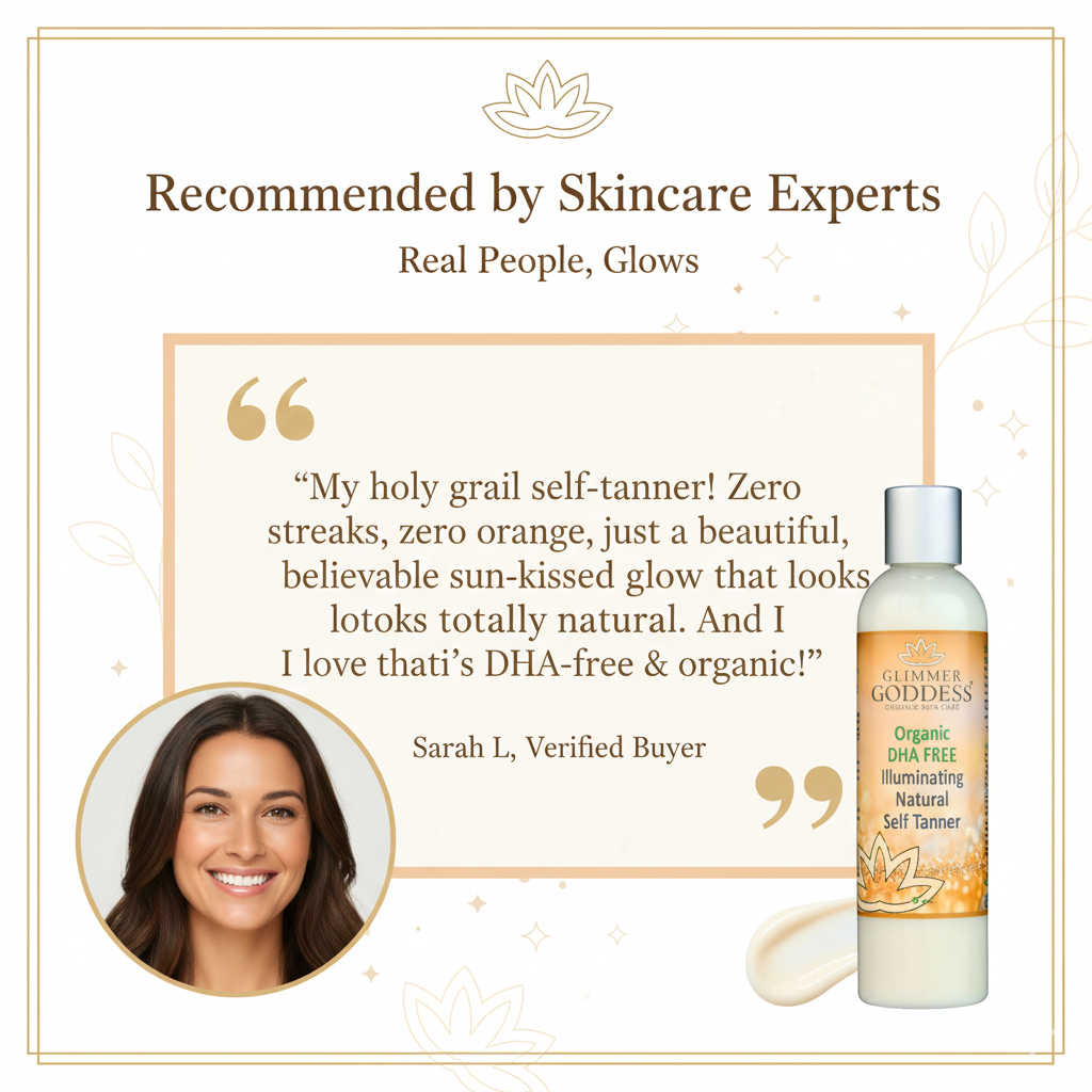Organic DHA-Free Self Tanner – Natural Sun-Kissed Glow for Sensitive Skin Glimmer Goddess® Organic Skin Care