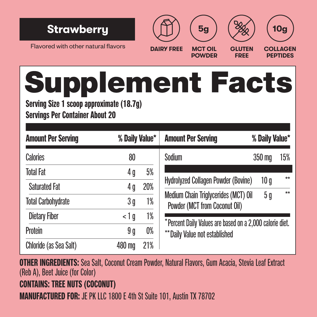 Grass-Fed Collagen Peptides & MCT Brain Boost Perfect Keto