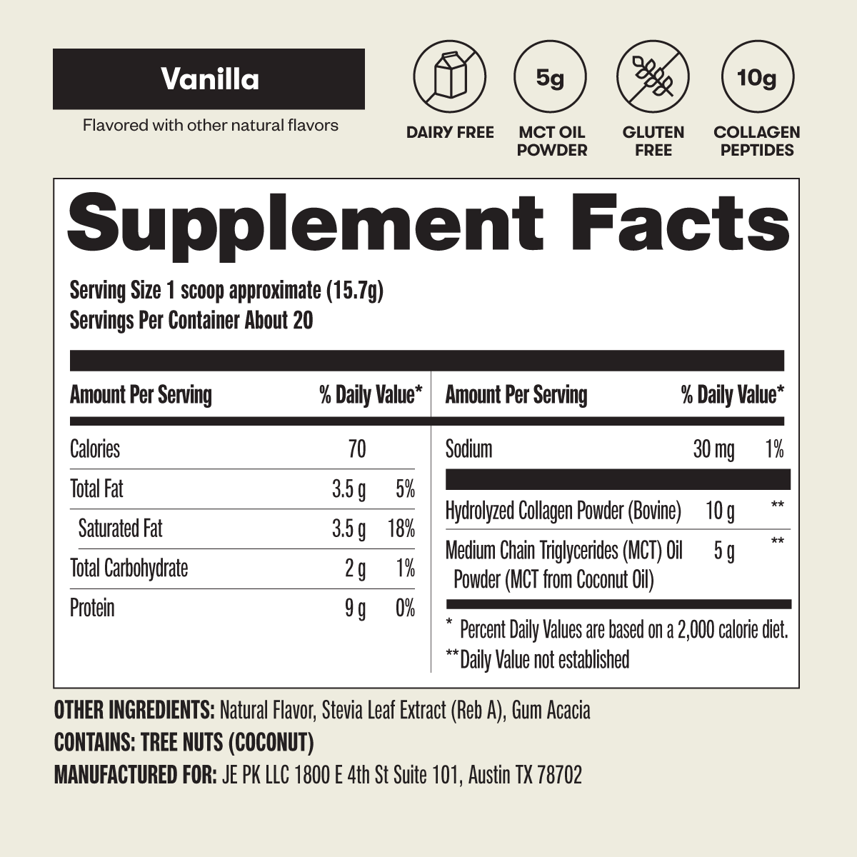 Grass-Fed Collagen Peptides & MCT Brain Boost Perfect Keto