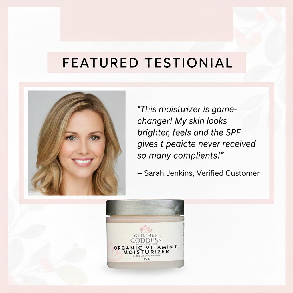 Organic Vitamin C Daily Moisturizer SPF 30 – Brightening Formula Glimmer Goddess® Organic Skin Care