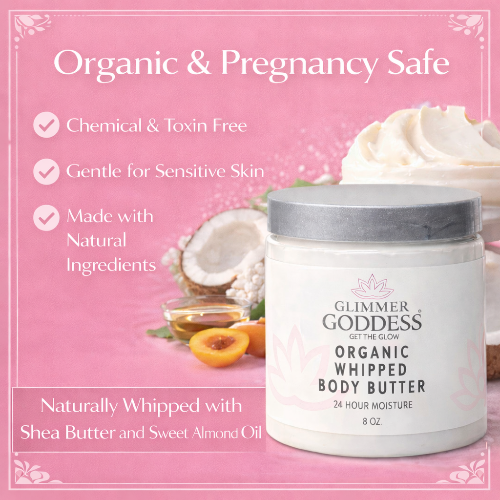 Organic Whipped Body Butter for Extremely Dry Skin Glimmer Goddess® Organic Skin Care