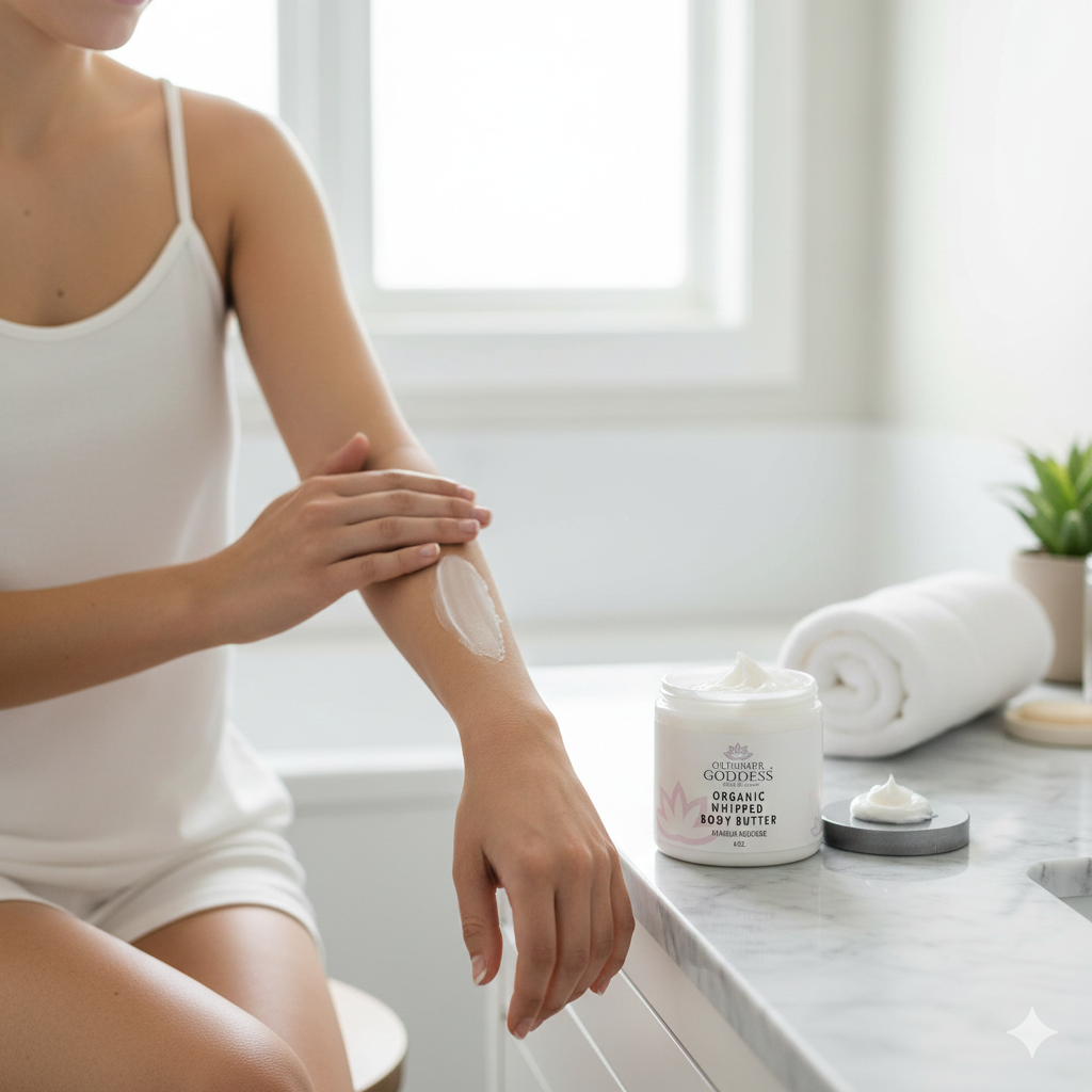 Organic Whipped Body Butter for Extremely Dry Skin Glimmer Goddess® Organic Skin Care