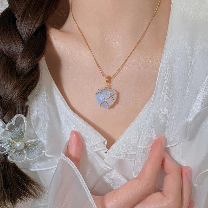 Fashion Moonstone Necklace - Cartoon Princess Love Girl Jewelry MANDOTOS