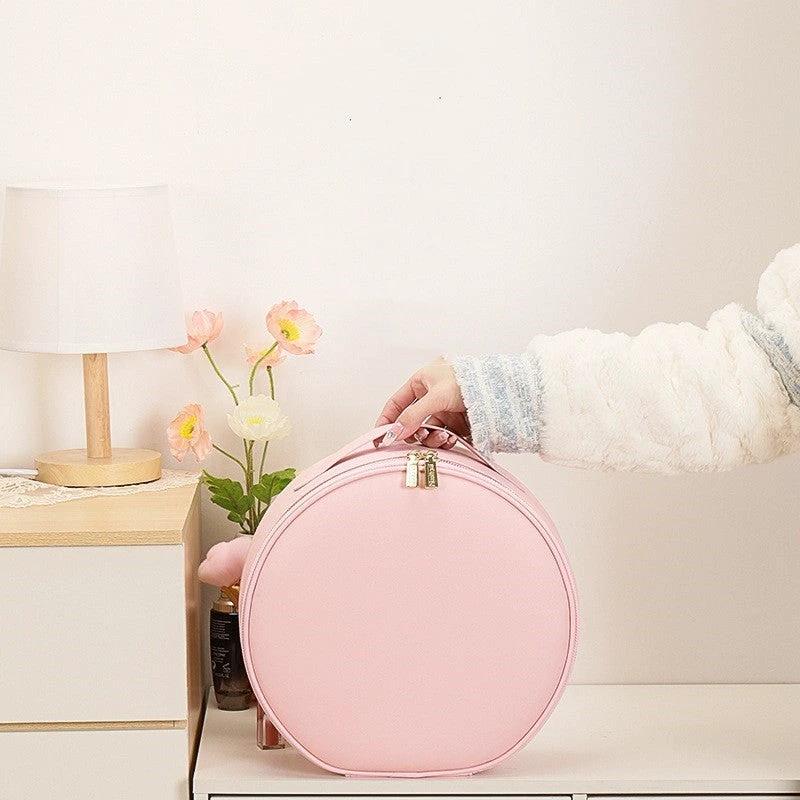 Round Smart LED Makeup Bag - Mirror Lights Travel Organizer MANDOTOS
