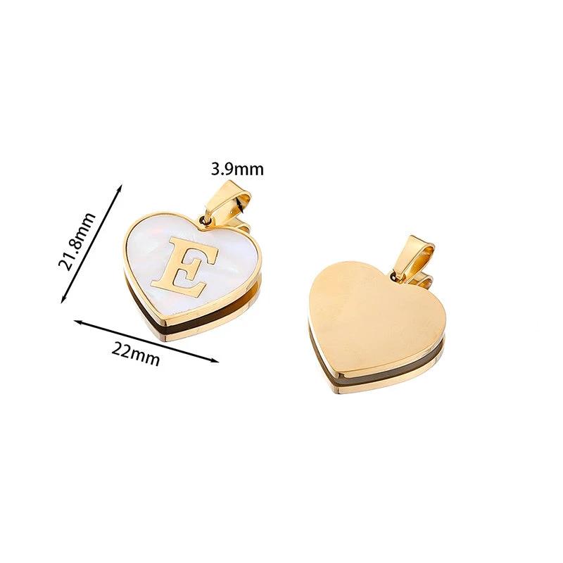 26 Letter Heart-shaped Necklace White Shell Love Clavicle Chain Fashion Personalized Necklace For Women Jewelry Valentine's Day MANDOTOS