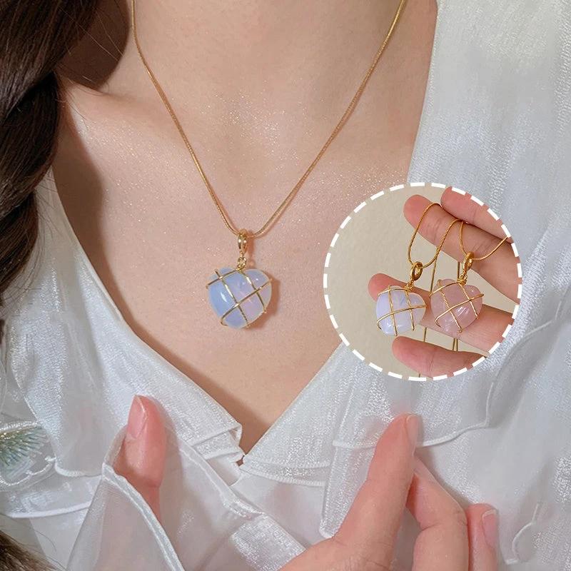 Fashion Moonstone Necklace - Cartoon Princess Love Girl Jewelry MANDOTOS