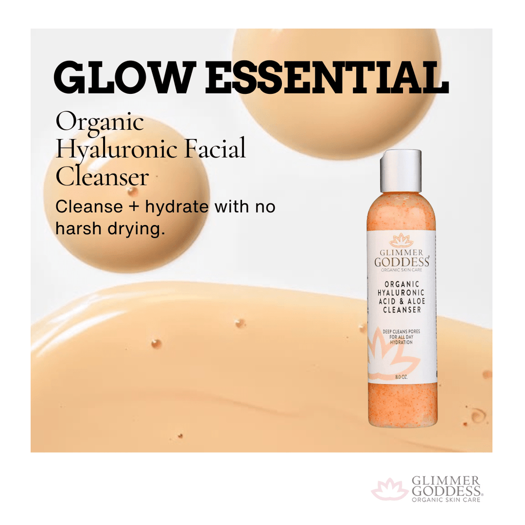 Organic Hydrating Facial Cleanser with Exfoliating Jojoba Beads – 8 oz Glimmer Goddess® Organic Skin Care