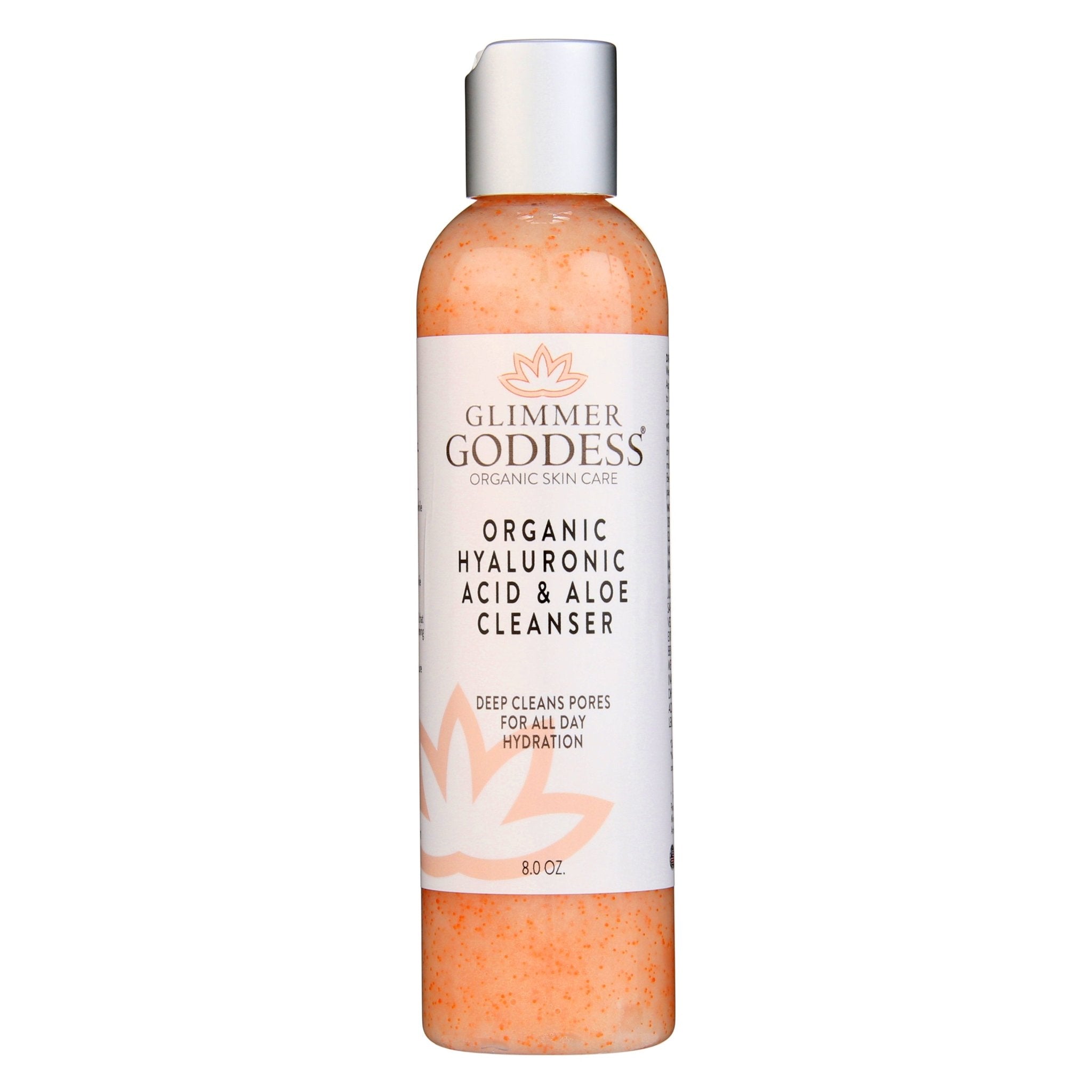 Organic Hydrating Facial Cleanser with Exfoliating Jojoba Beads – 8 oz Glimmer Goddess® Organic Skin Care