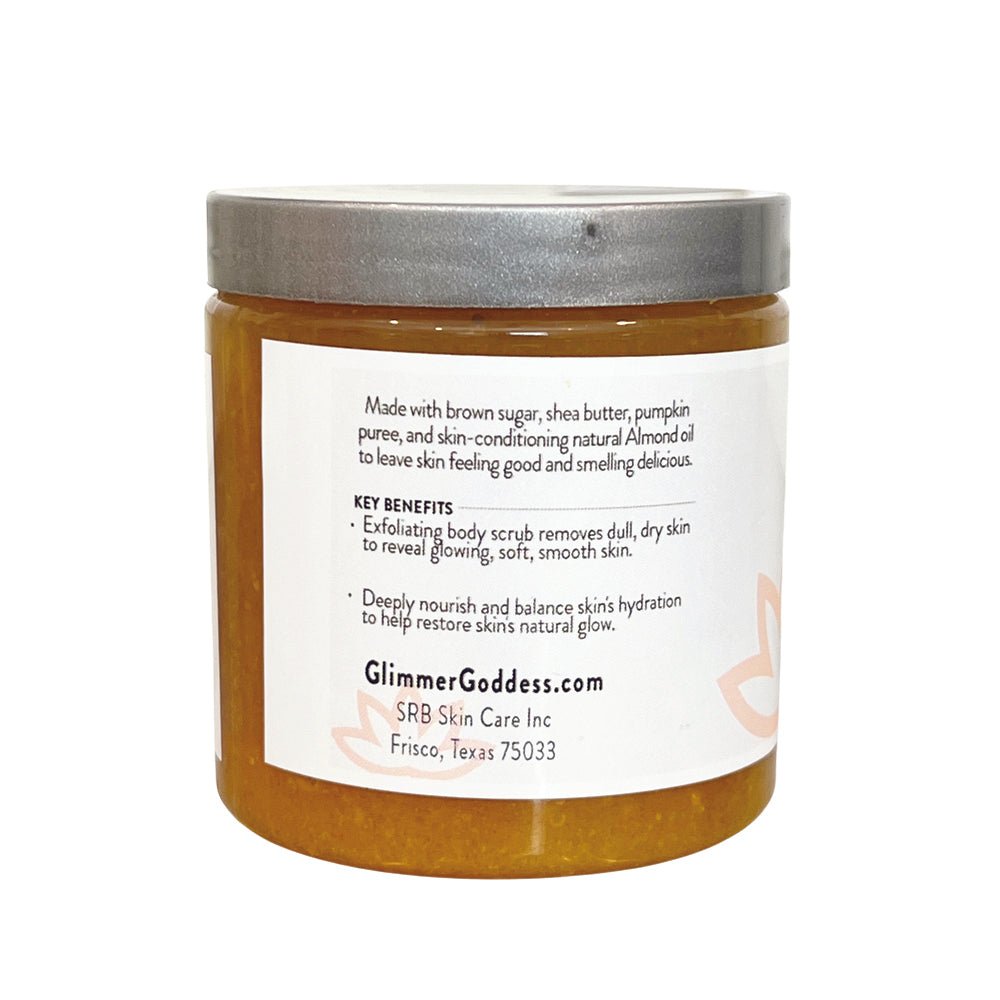 Organic Pumpkin Shea Sugar Body Scrub – Fall Scented Exfoliator Glimmer Goddess® Organic Skin Care
