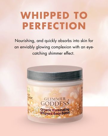 Organic Whipped Bronzing Body Butter – Shimmering Body Moisturizer with Instant Bronze Glow Glimmer Goddess® Organic Skin Care