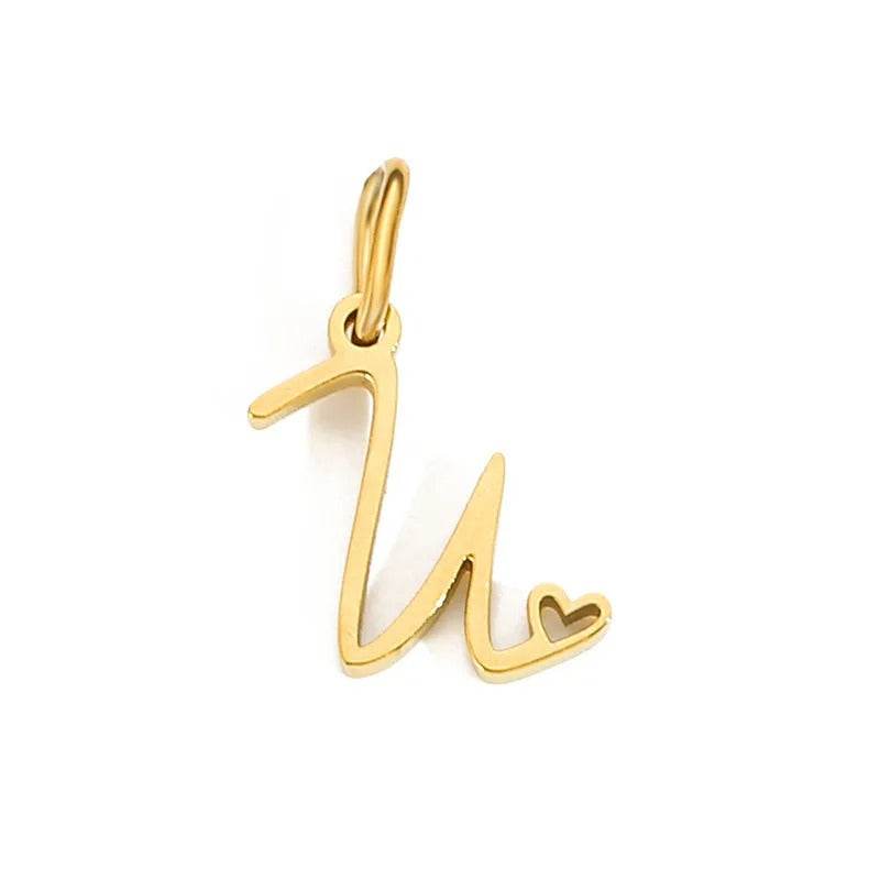 Gold Letter Pendant Necklace for Women – A-Z Alphabet Zircon Crystal Choker, Snake Chain Jewelry Gift CartRare